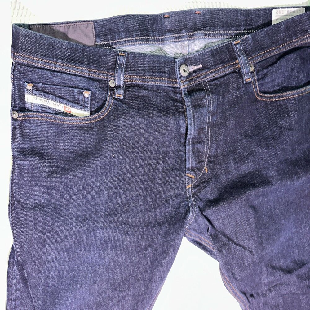Diesel Tepphar Jeans Mens *36x32 Blue Slim Carrot Wash 0604B Stretch Denim Pants
